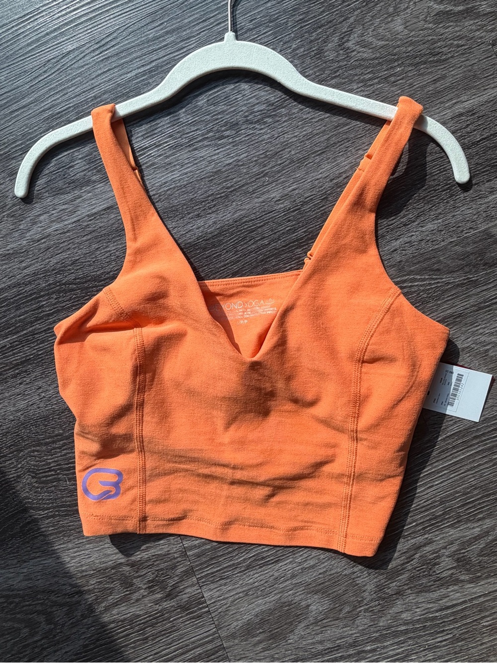 Beyond Yoga Orange V-Neck Crop Camisole - CycleBar
